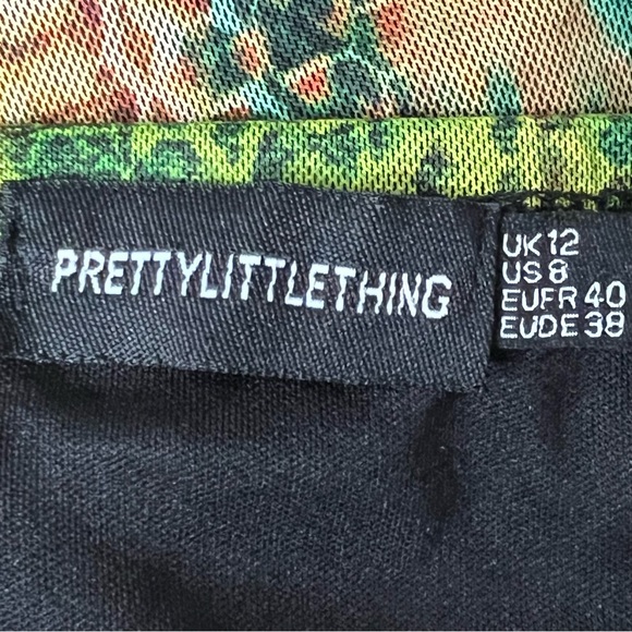 PrettyLittleThing Maxi Dress Hi-Lo Hem Asymmetrical Fairy Core Ruched - Picture 7 of 11